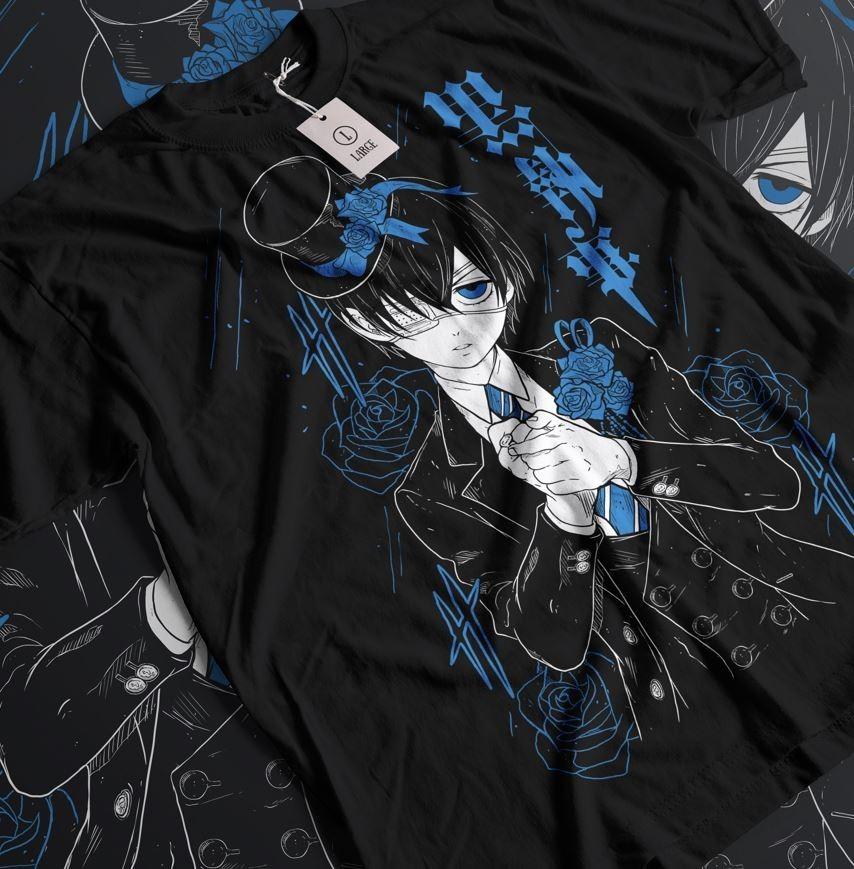 Black Butler Tshirt Sebastian Ciel Toboso Yana Kawai Anime Tee Shirt All Size