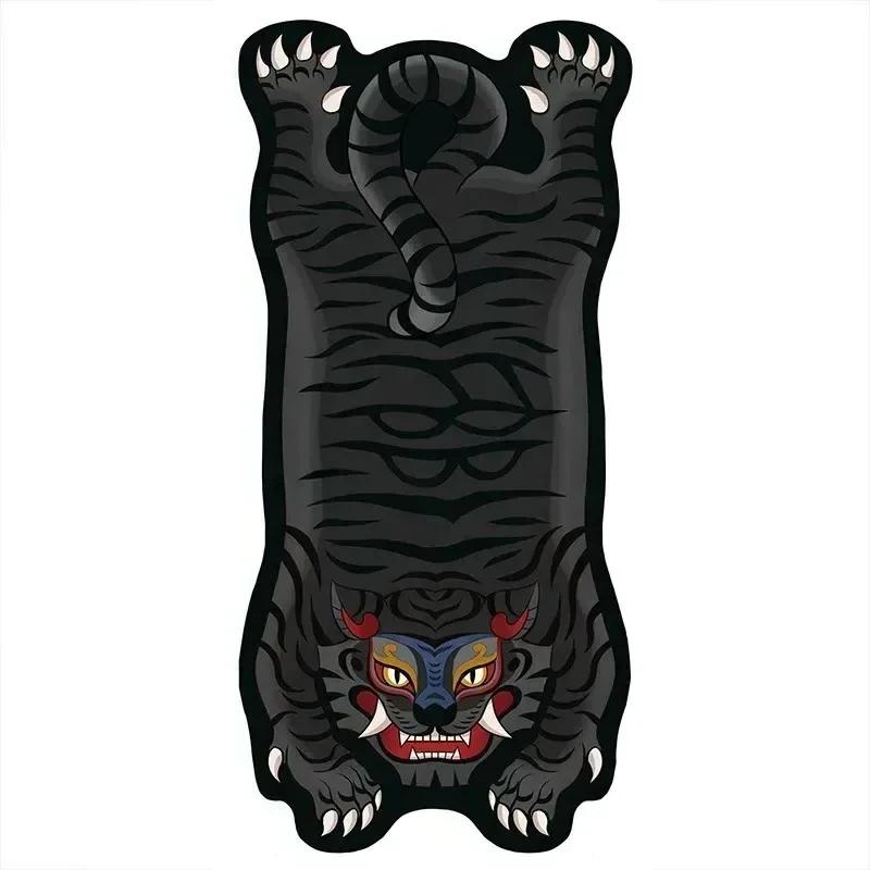 Bedroom Carpet Anti-slip Dirt-resistant Wear-resistant Living Room Rugs Tiger Interesting Pattern Home Decoration Floor Mat
