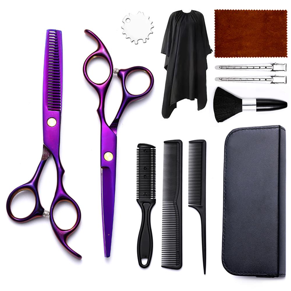 Hairdressing Scissors Set: Colored Straight-Tooth & Thinning Bangs Scissors for Professional Stylists