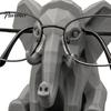 Decorative Eyeglass Holder Elephant Shape Glasses Holder, 3D Printed Geometric Display Artistic Home Ornament Organizer, Desktop for Office Nightstand