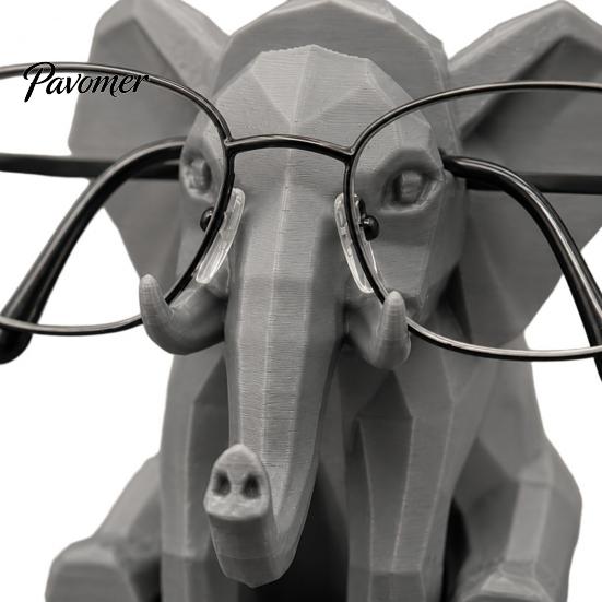 Decorative Eyeglass Holder Elephant Shape Glasses Holder, 3D Printed Geometric Display Artistic Home Ornament Organizer, Desktop for Office Nightstand