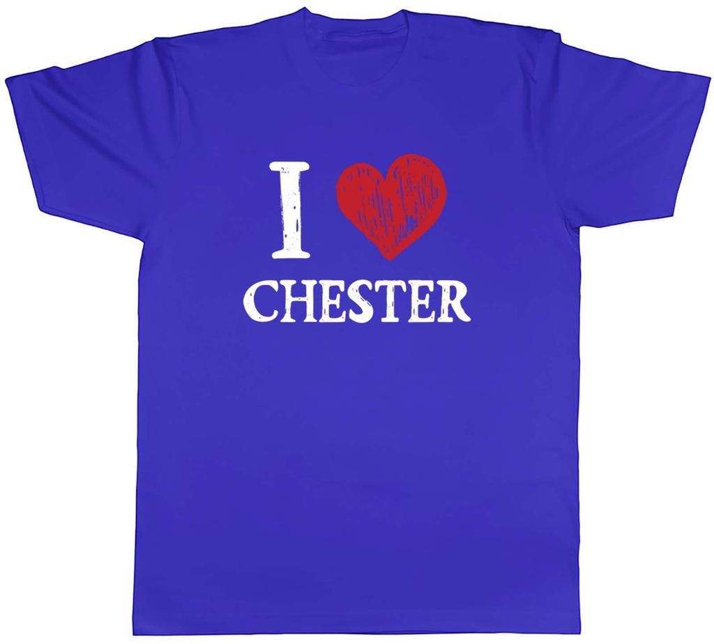 T-shirt Unisex I Love Chester Cheshire RoUnisex Maglietta Città Medievale Regalo