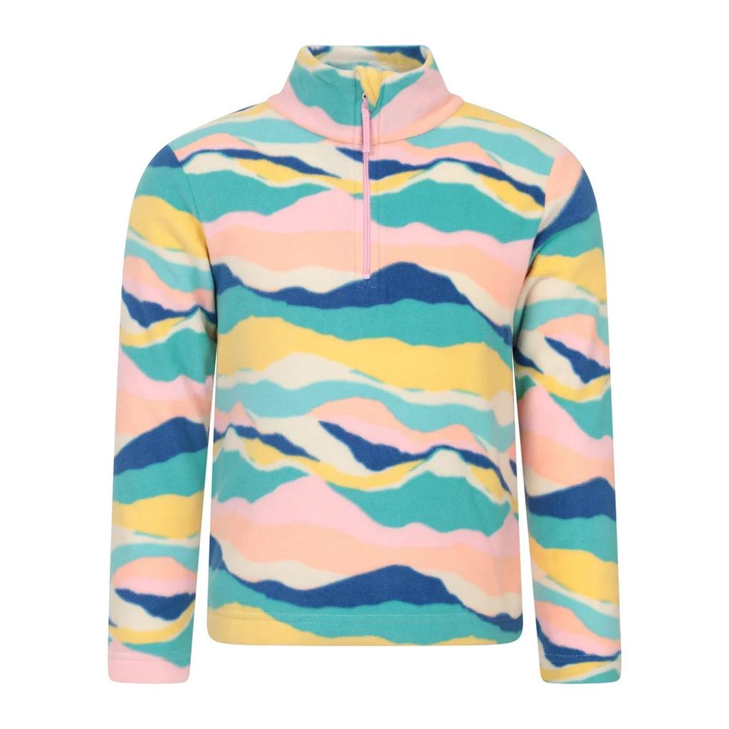 Mountain Warehouse Kinder Endeavour Abstraktes Halbreißverschluss Fleece Oberteil