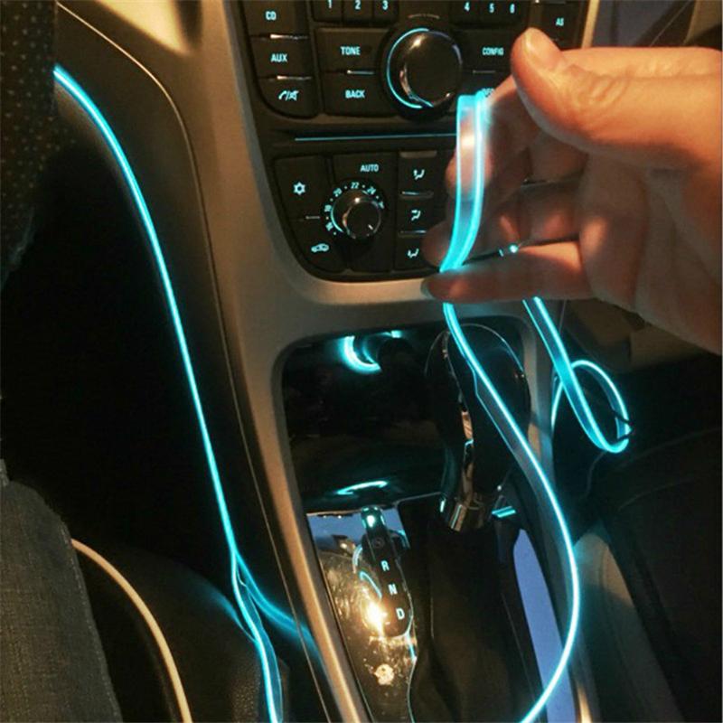 6M RGB LED Car Interior Neon EL Strip Bluetooth Phone Control Sound Active Light
