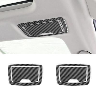 4 stücke Carbon Fiber Für BMW G30 5 Serie 2018-Auto Rücksitz Eitelkeit Spiegel Rahmen Trim Innen Aufkleber Zubehör