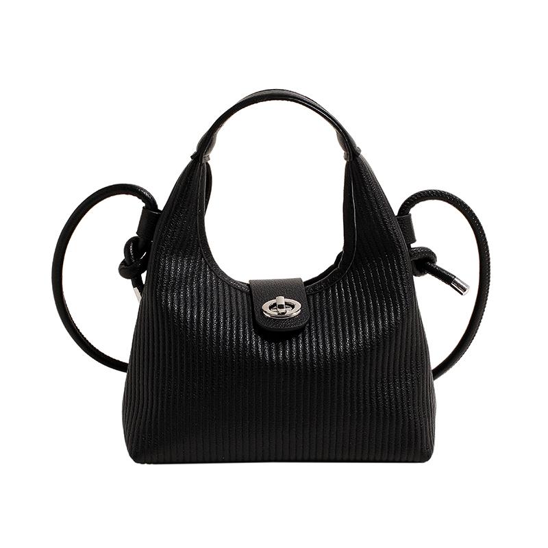 Einfarbige gestreifte Haspel Pu Mode Henkeltaschen 2024 Hohe Qualität für Frauen Heißer Verkauf Schultertaschen Bolsos De Señora Handtasche