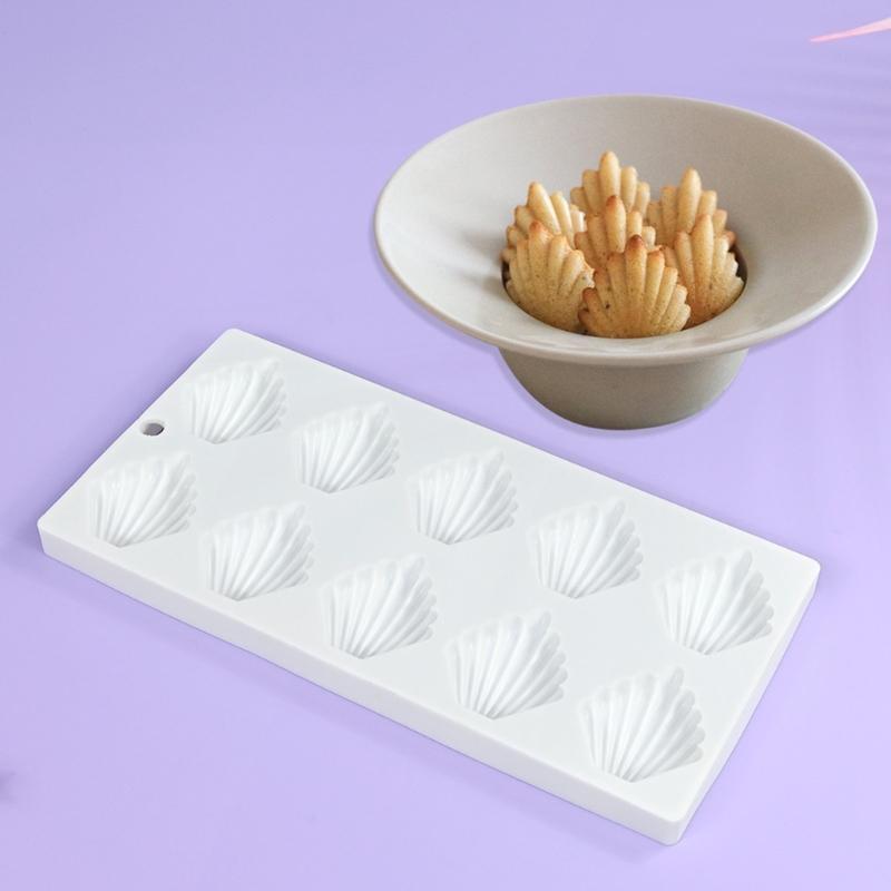 10 Mulden Silikon Dessertformen Flexibles Muscheldesign Madeleines Dessert Keksbackform Für Müheloses Entformen