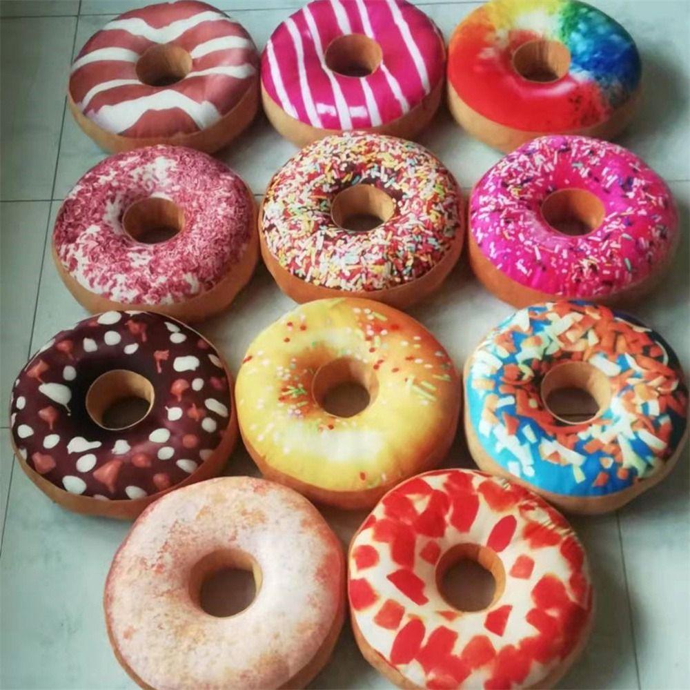 Pillow  Cover Chocolates Donut Sofa Donut Plush Toy Seat Cushion Pillow Doughnut Donut Stuffed Toys
