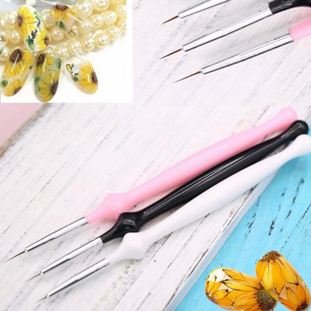 2018 HOT SALE 3pcs Acrylic Handle Nail Lines Painting Pens Nail Tip Drawing Brush DIY Tools 3D Design Manicure Drawing Tools