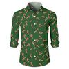 Men's Christmas Shirt Christmas Print Long Sleeve Button Shirt
