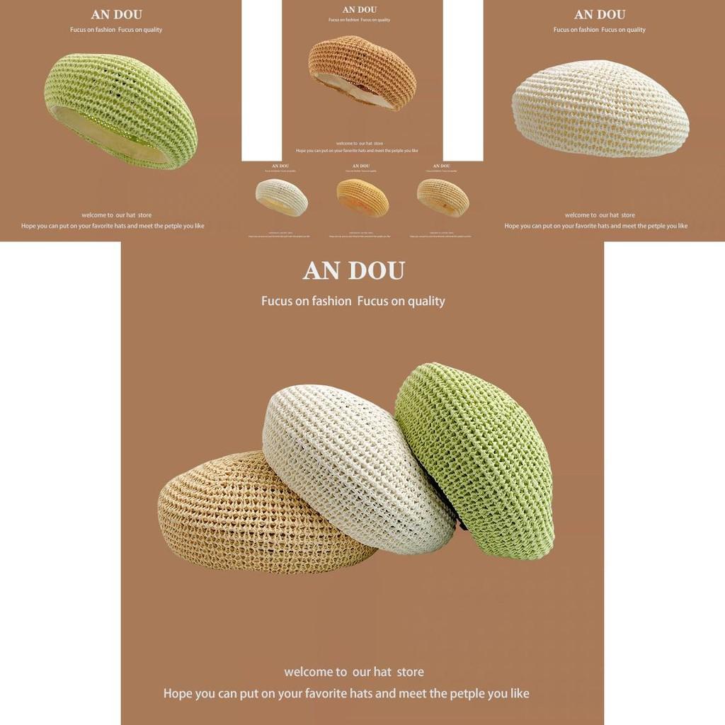 Breathable Handcrafted Paper Straw Beret Hat Large Brim Fashionable Summer Styles