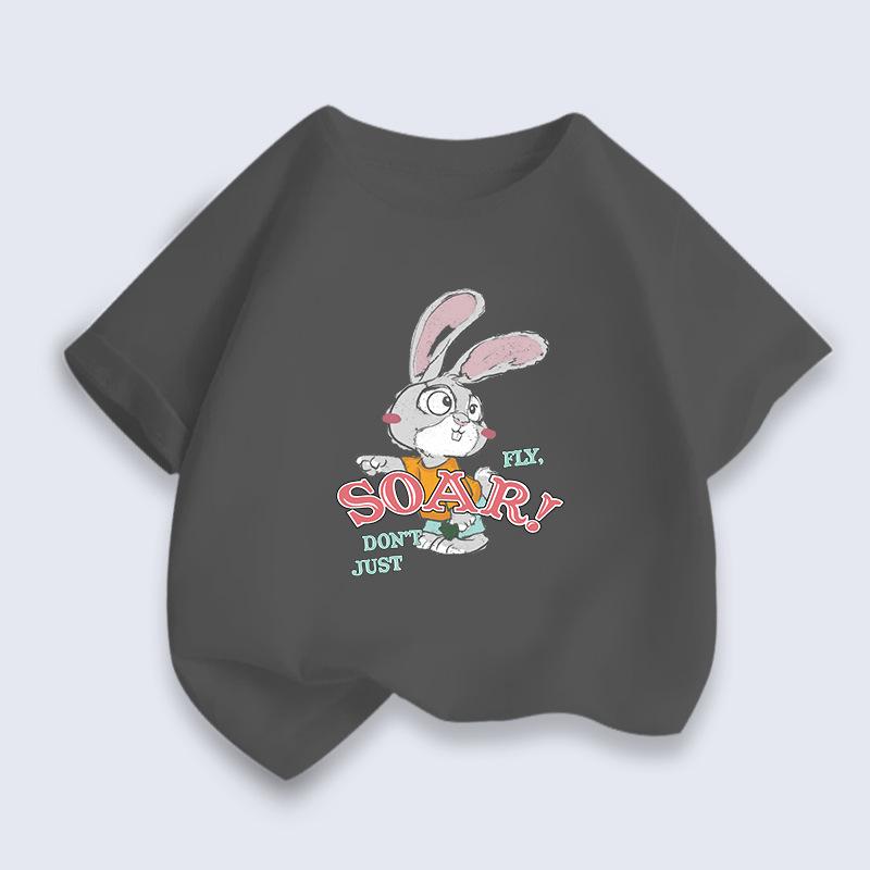 Summer Children's Printed T-shirt Boys' Trendy Girls' Tops Bottoming 100 Cotton