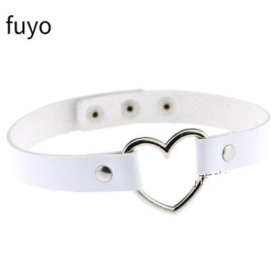 Fashion White Pu Leather Chain Punk Choker Necklace For Women Collar Neck Jewelry Black Boho Gothic Punk Goth Jewelry