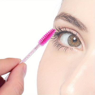 50 Teile/paket Farbige Einweg-Mascara-Bürste Mit Kristall-Mascara-Stab Farbige Spirale Solide Mascara-Bürste