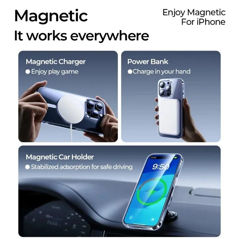 For Magsafe Original Transparent Silicone Case For iPhone 17 16 15 14 13 12 11 Pro Max Plus Phone Magnetic Wireless Charge Cover