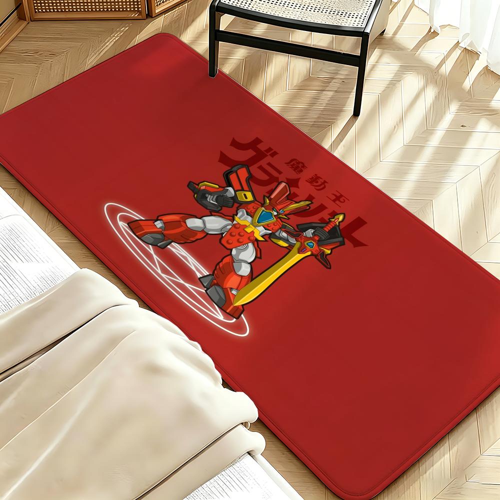 Anime M-Madou King G-Granzort Floor Mat Soft Flannel Floor Mat Suitable for Entryways, Living Rooms, Bedrooms, and Bathrooms