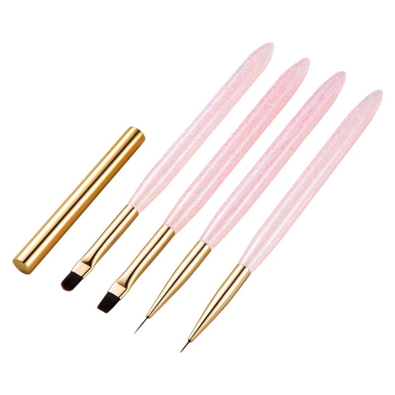 

4pcs Comfortable Nail Brushes Nail Striping Brush Painting Pen Nails Art Dotting Tool Suitable for Nail Enthusiasts 1