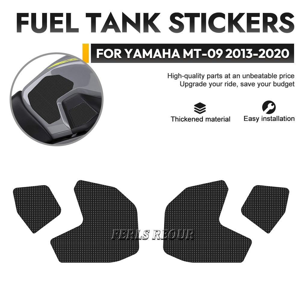 For YAMAHA MT-09 2013-2020 Rubber Black Anti Scratch Motorcycle Fuel Tank Pad Anti Slip Traction Grip Pad Decal