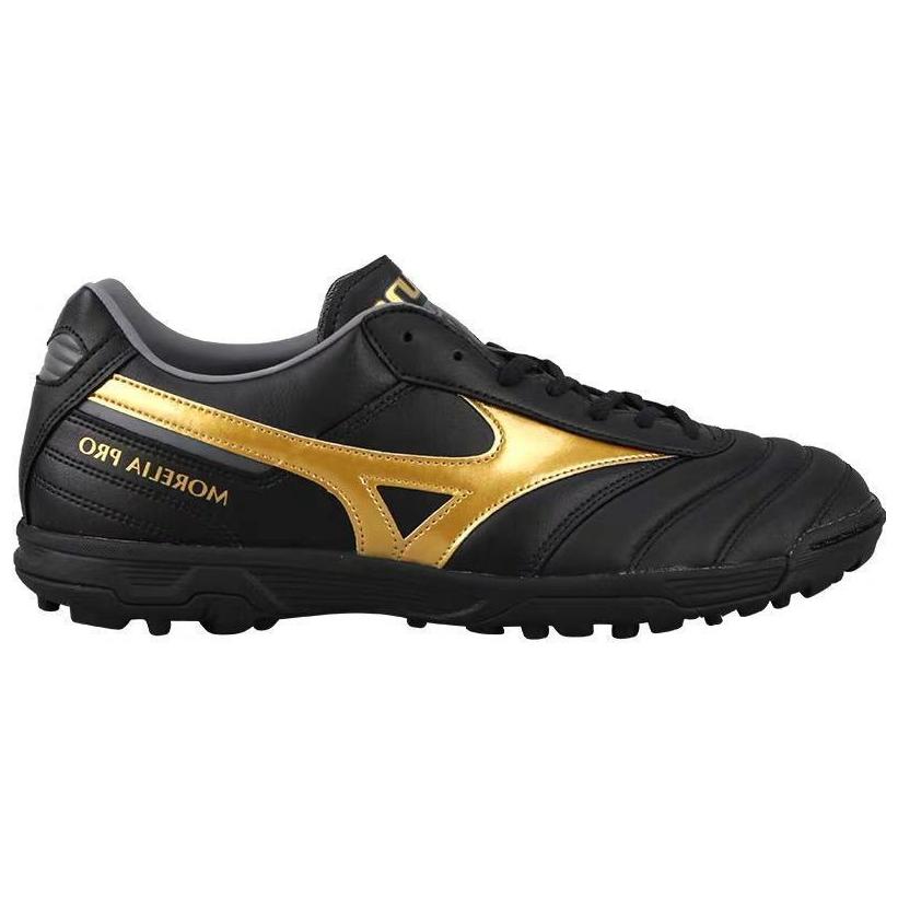 Mizuno Pro 2 Pro Round Toe Lace-Up TF (Rubber Studs) Slip-Resistant Durable Soccer Shoes Men Soccer Shoes Black Gold P1GD231450