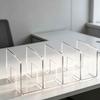 Acrylic Bookends for Shelves Acrylic File Holder Desk Organizer Sturdy L-shaped Desktop Folder Rack Document for Students