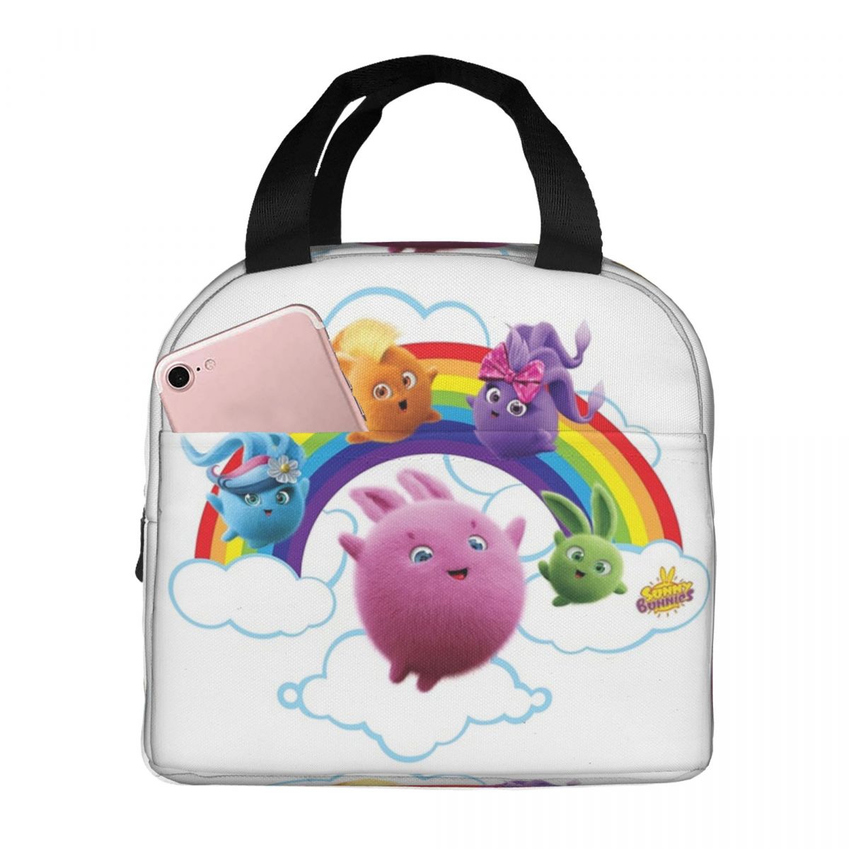 Sunny Bunnies - Rainbow Bunnies Insulated Lunch Bag for Kids School Cooler Thermal Food Box Tote Leakproof Lunch Boxes Container One Size