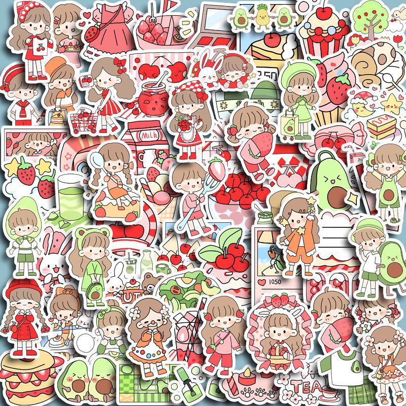 

80 Cute Waterproof Journal Stickers: Creative Characters & Girls Outfits for DIY Children s Decoration
