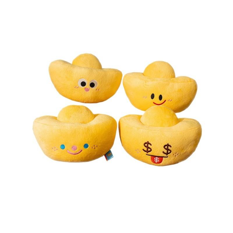 Lucky Gold Ingot Plush Toy With Soft Cotton Filling For Chinese New Year Gift And Home Decor