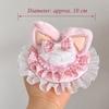 Lace Trim Bunny Ear Hair Clip Sweet Pink Lolita Hair Accessory Rabbit Ear Headpiece  Cosplay Party