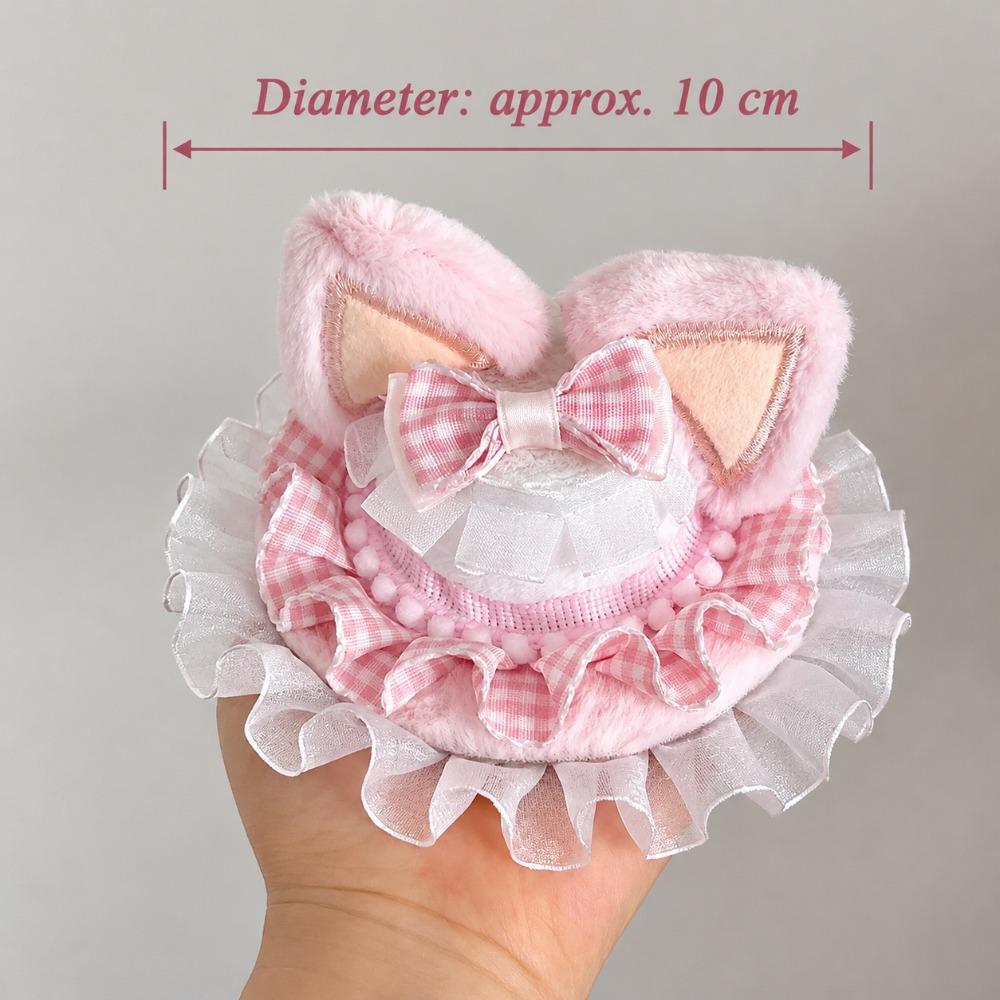 Lace Trim Bunny Ear Hair Clip Sweet Pink Lolita Hair Accessory Rabbit Ear Headpiece Cosplay Party