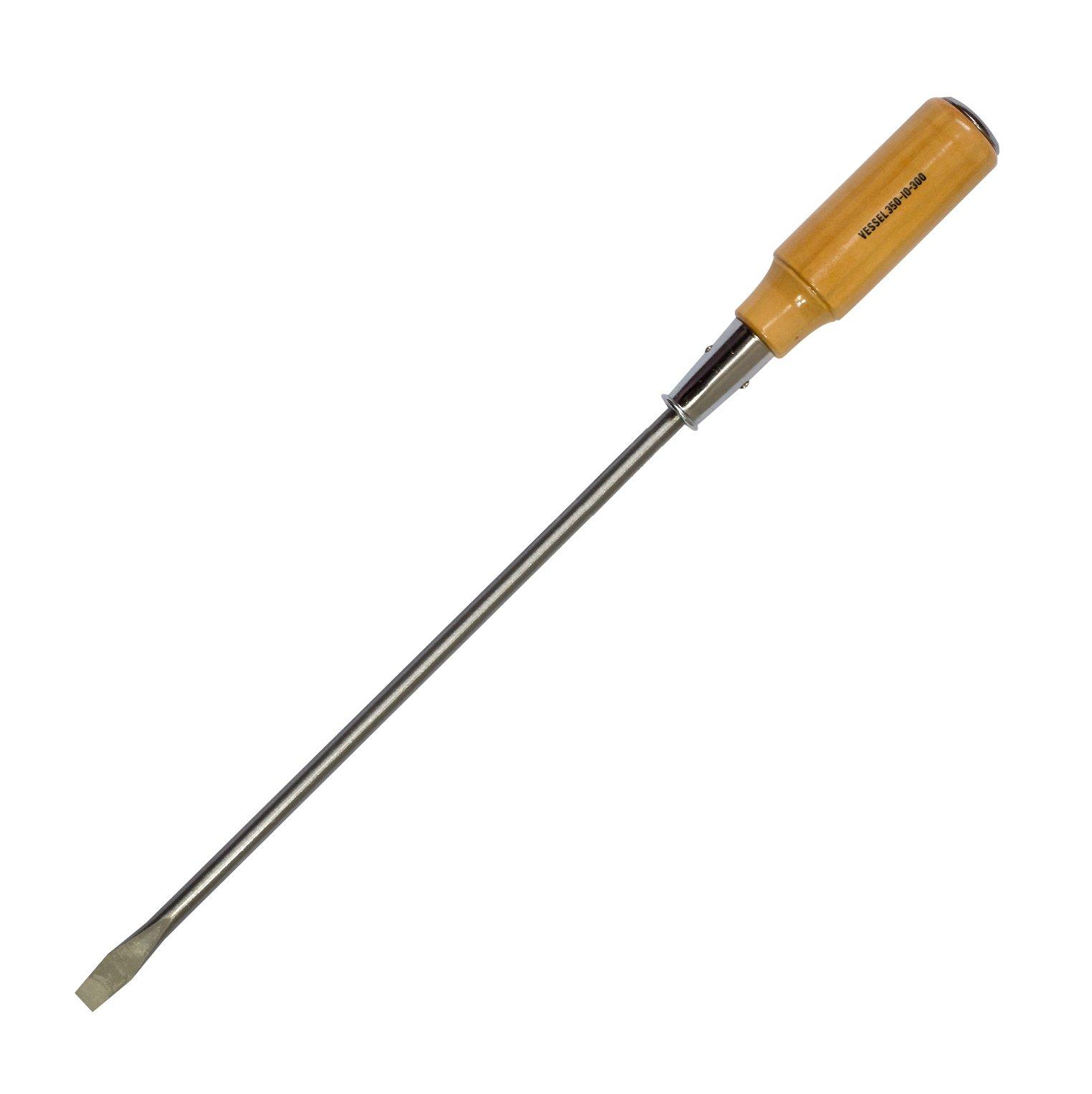 VESSEL Wooden Handle Screwdriver 10 x 300 350 Through-Handle -