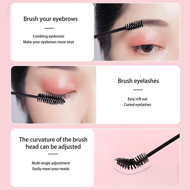 Double-Ended Makeup Eyelash Brushes Disposable Eyelash Brush Plastic Handle Mascara Wand Applicator Lashes Extension Tools