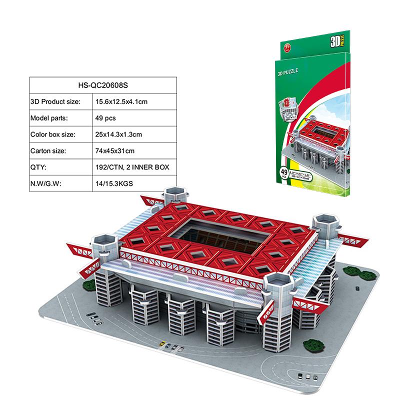 Creative DIY 3D Paper Puzzle Football Field Stadium Assembled Model Educational Toys Jigsaw Puzzle For Kids Fans Gifts