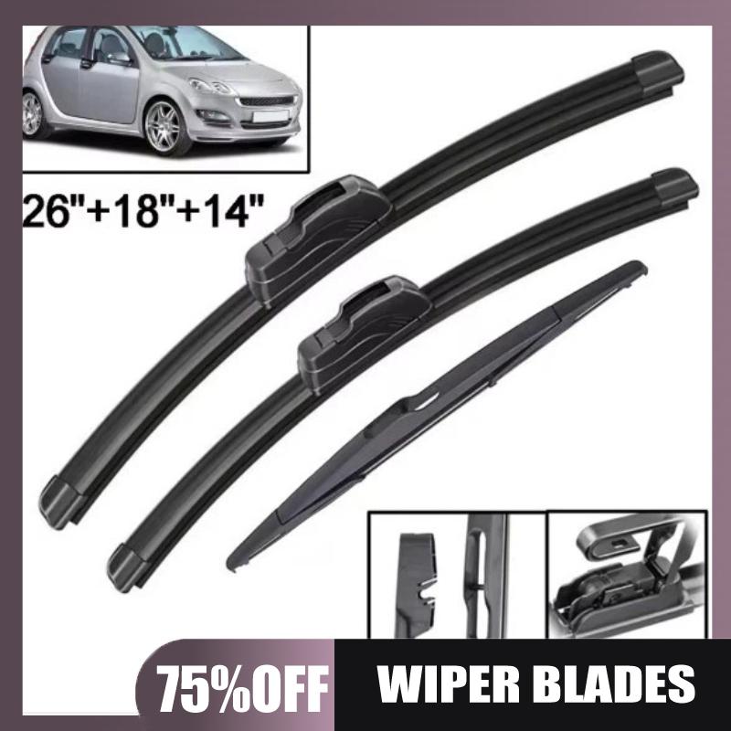Suitable for Smart Forfour W454 2004-2007 26+18+14 front and rear wipers чёрный