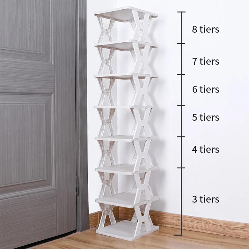 

Durable Plastic Shoe Rack For Entryway Stackable Dustproof Shoes Storage Vertical Sturdy Shoe Organizer Home Organizer (As shown-32688)-