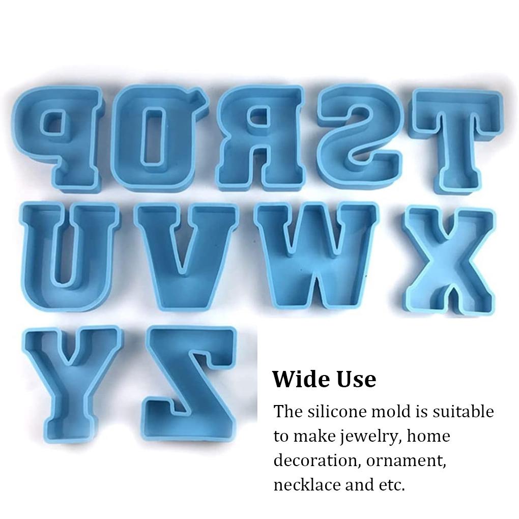 Silicone Capital Alphabet Resin Mold Reusable Washable Replacement Flexible Jewelry DIY Crafts Making Home Decoration Mould