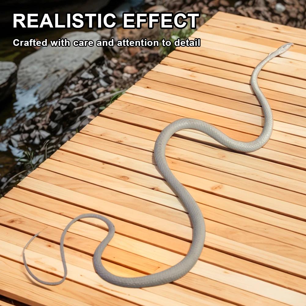 47.2 Inch Funny Large Realistic Rubber Snake Prank with String Clip Fake Snake Model Halloween Tricky Toy for Garden Kids Toys