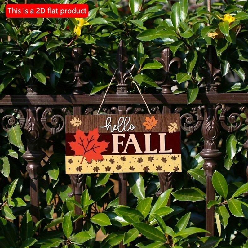 2d Flat 20*10cm, Autumn Home Decoration, Hello Autumn Maple Leaves, Thanksgiving Decoration Signs, Wooden Creative Decorative Plaques, for Home, Club
