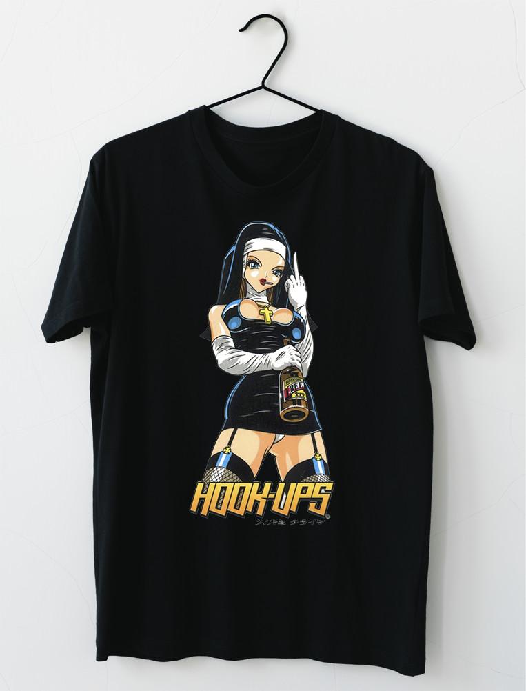 LIMITED NEW Hookups Skateboard Rebel Nun Middle Finger T-shirt S3XL XXXXL