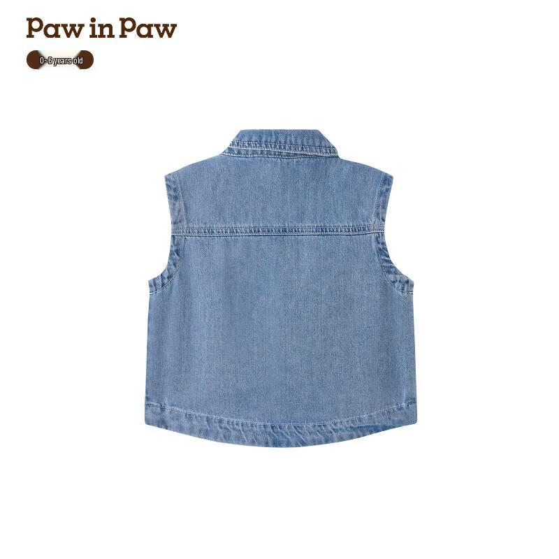 PawinPaw Cartoon Bear Boys Denim Vest 130