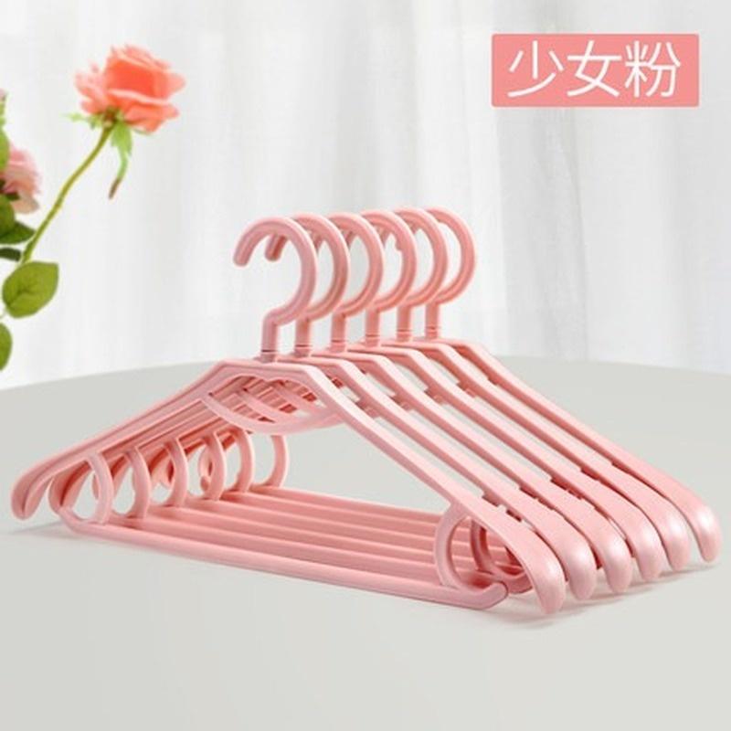 

5 шт./компл., высококачественные пластиковые вешалки для подвешивания одежды, вешалки для одежды для взрослых, домашние бесшовные нескользящие 5pcs розовый