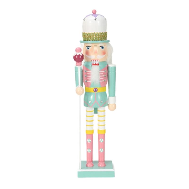 Elegant Wood Nutcrackers Ornament Stylish 50CM Nutcrackers Figure Decoration from Candy Series for Desk or Mantels