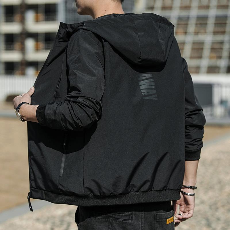 Spring Jacket Men's Hooded Jacket Youth Thin Jacket Outdoor Sports Casual Jacket Plus Size 5XL