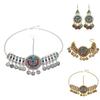 Fashionable Simulated Turquoise Decor Multi Layer Chain Design Women Headwear For Travel Souvenirs