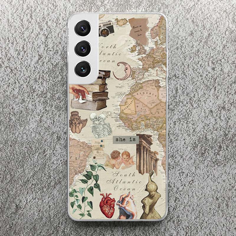 World Map Travel Plans Print Soft Case for Samsung Galaxy S25 S24 S23 S22 Ultra S21 Plus S20 FE Phone Shell S10 + Pattern Cover