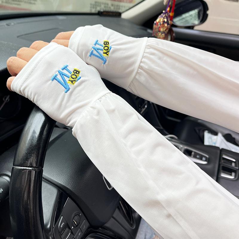 Men's Summer UV Protection Ice Silk Arm Sleeves for Outdoor Sports, Driving, and Cycling