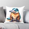 Cute Platypus Portrait Square Pillowcase Polyester Linen Velvet Printed Zip Decorative Sofa Seater Cushion Cover X