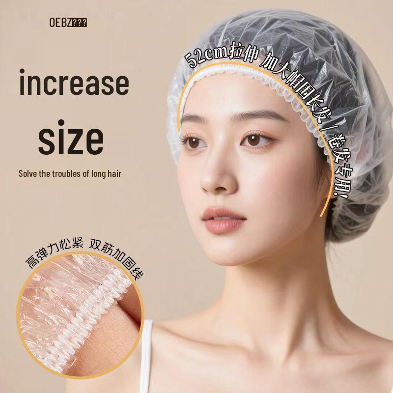 Thickened Waterproof Disposable Shower Cap for Salon & Home Hair Care 55x60 cm белый