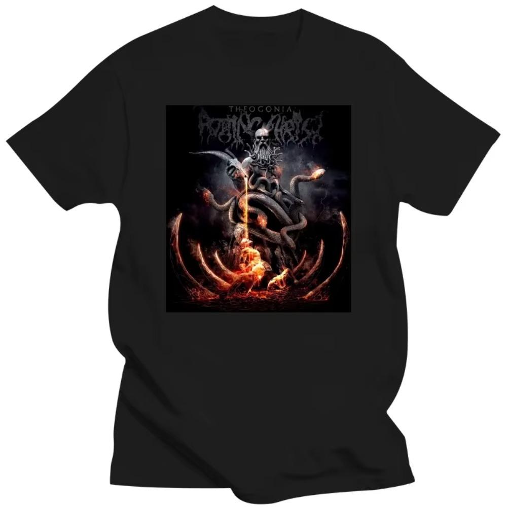 Harajuku Streetwear T Shirts Men's Metal Band Rotting Christ Nemecic Song Short Sleeve Tee Shirt Fashion T-shirt Men Cotton Tees