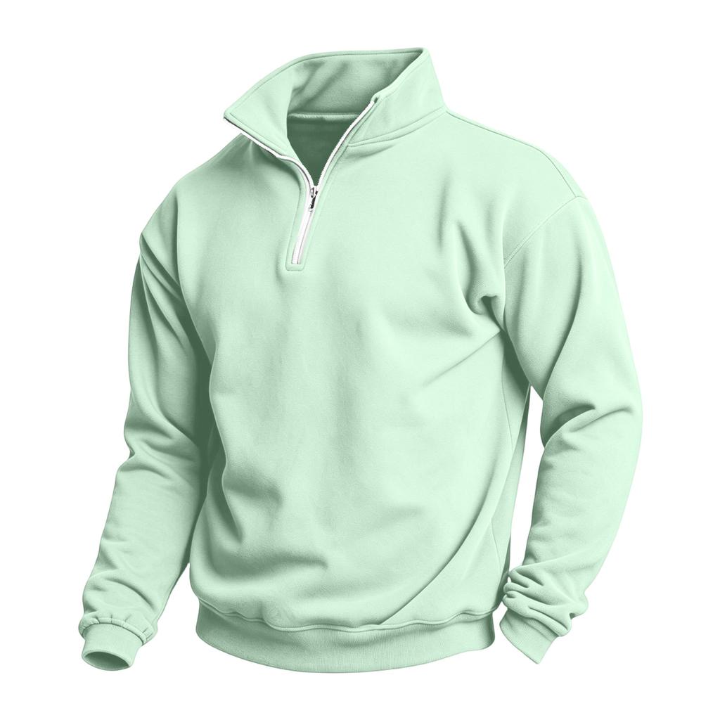 Men's Casual Quarter-Zip Stand Collar Sweatshirt