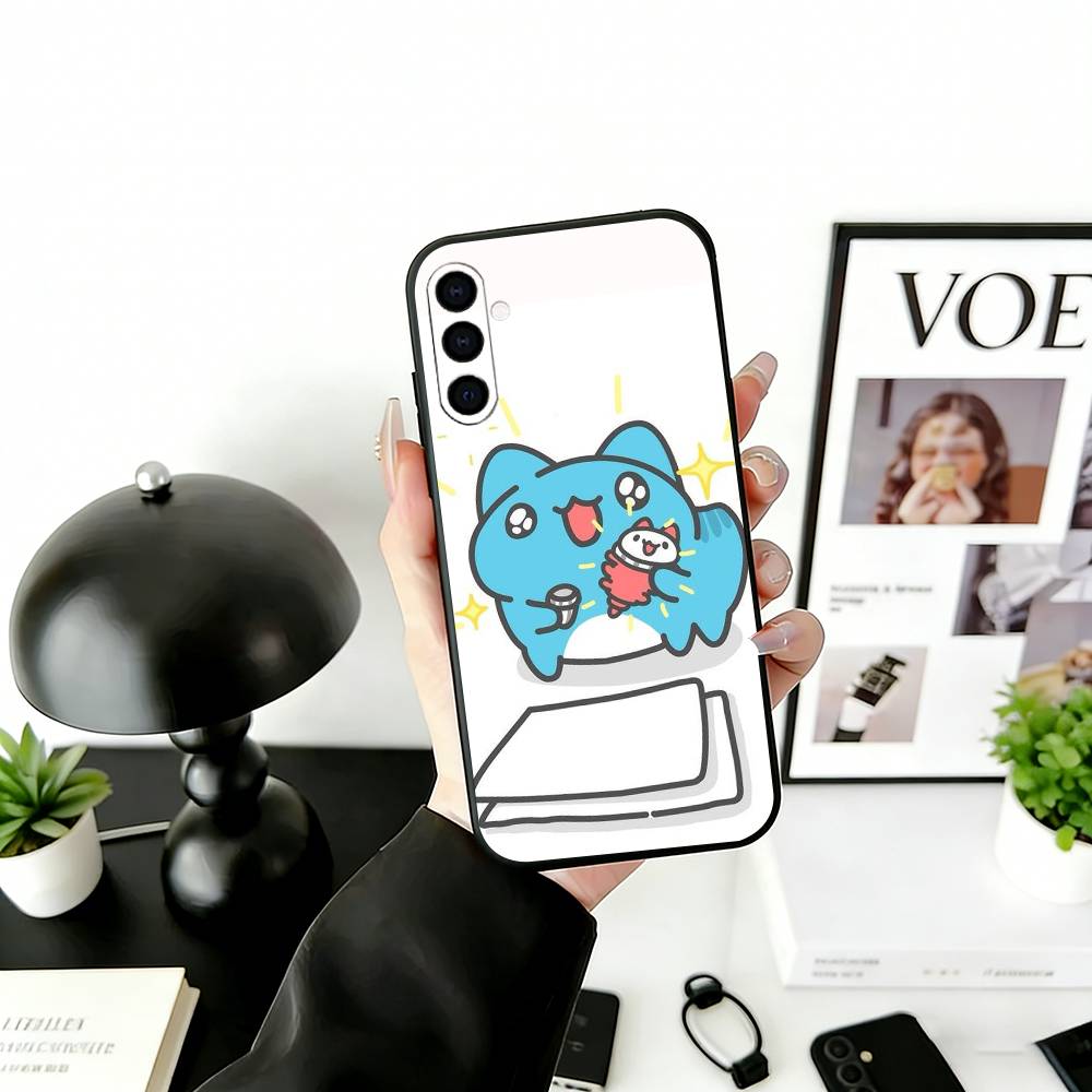 C-Capoo Kawaii B-Bugcat Phone Case Black Silicone Soft For Samsung Galaxy A73,A72,A71,A70,A53,A52,A51